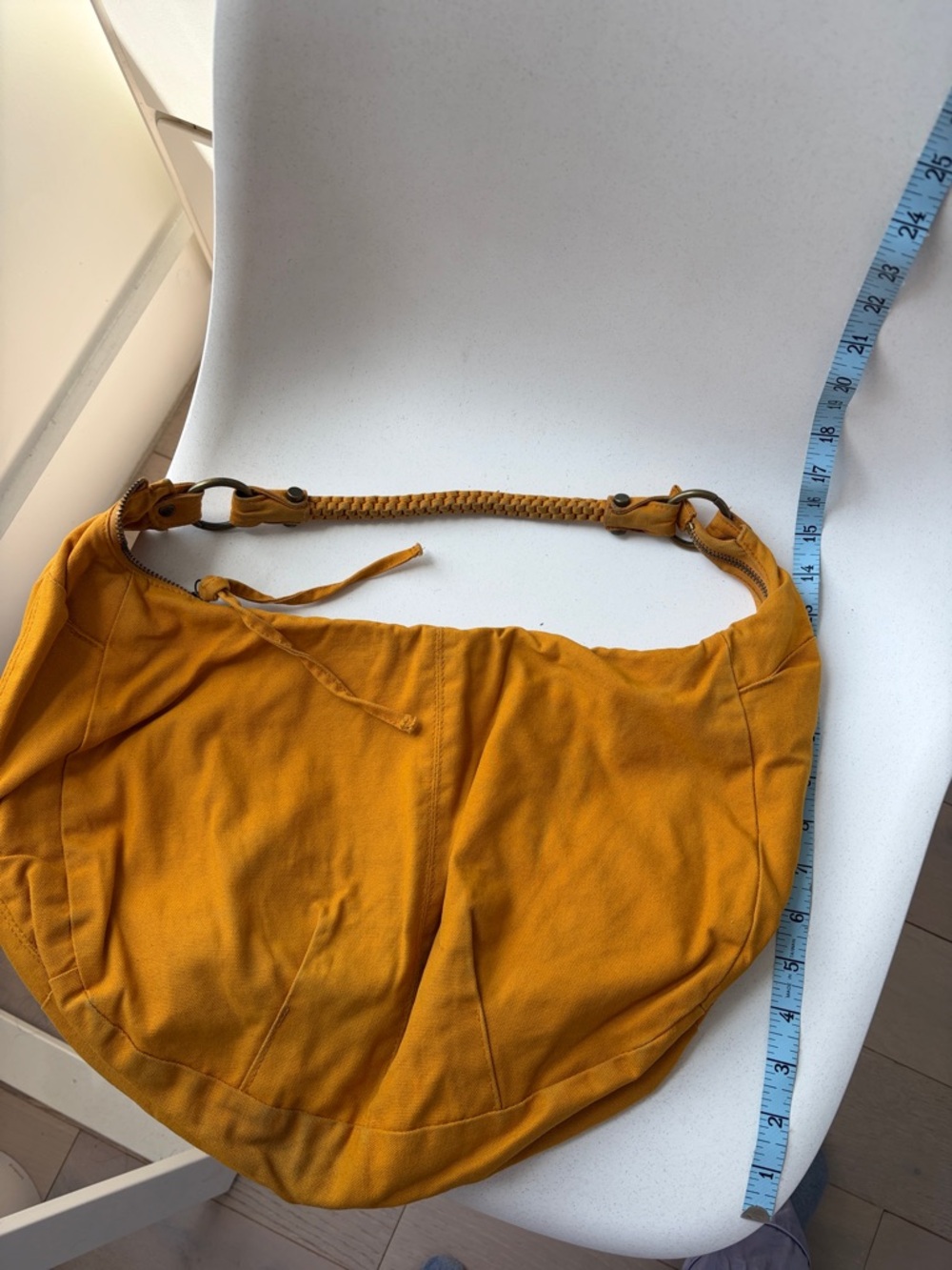 Hand Crafted Mustard Yellow Hobo Bag